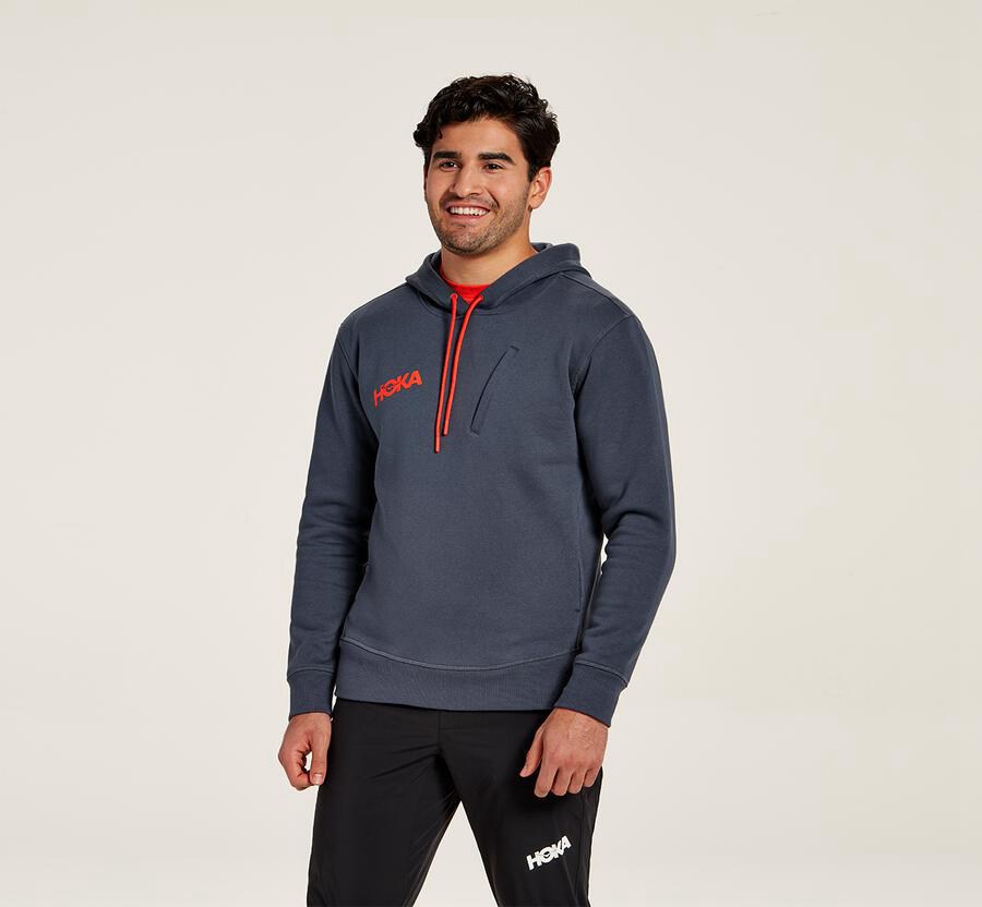 Hoka Mens Hoodie NZ - Hoka One One Performance Blue (XWQ835764)